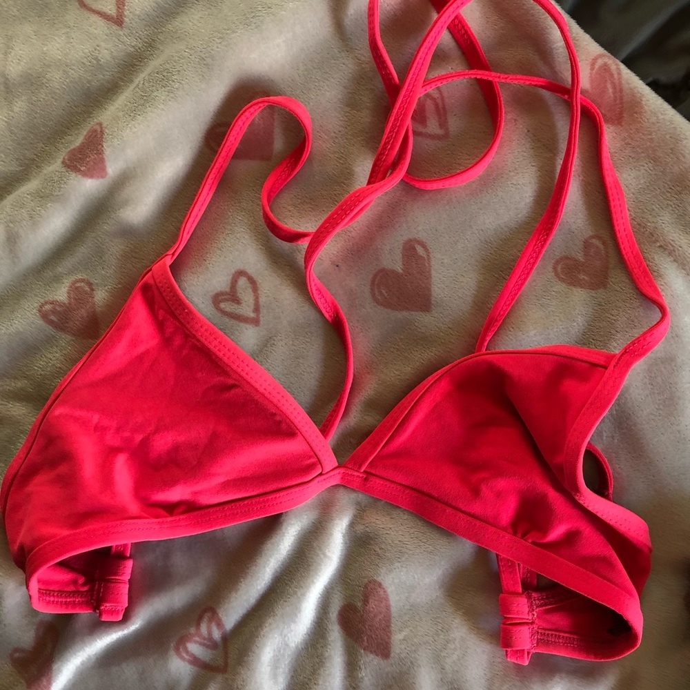 Neon pink criss cross back